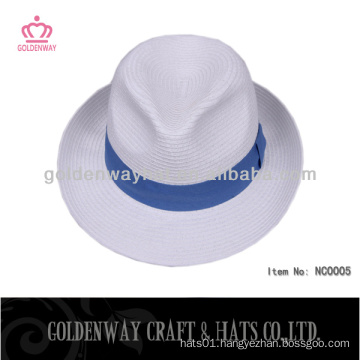 white paper braid fedora hats straw summer hats for promotional